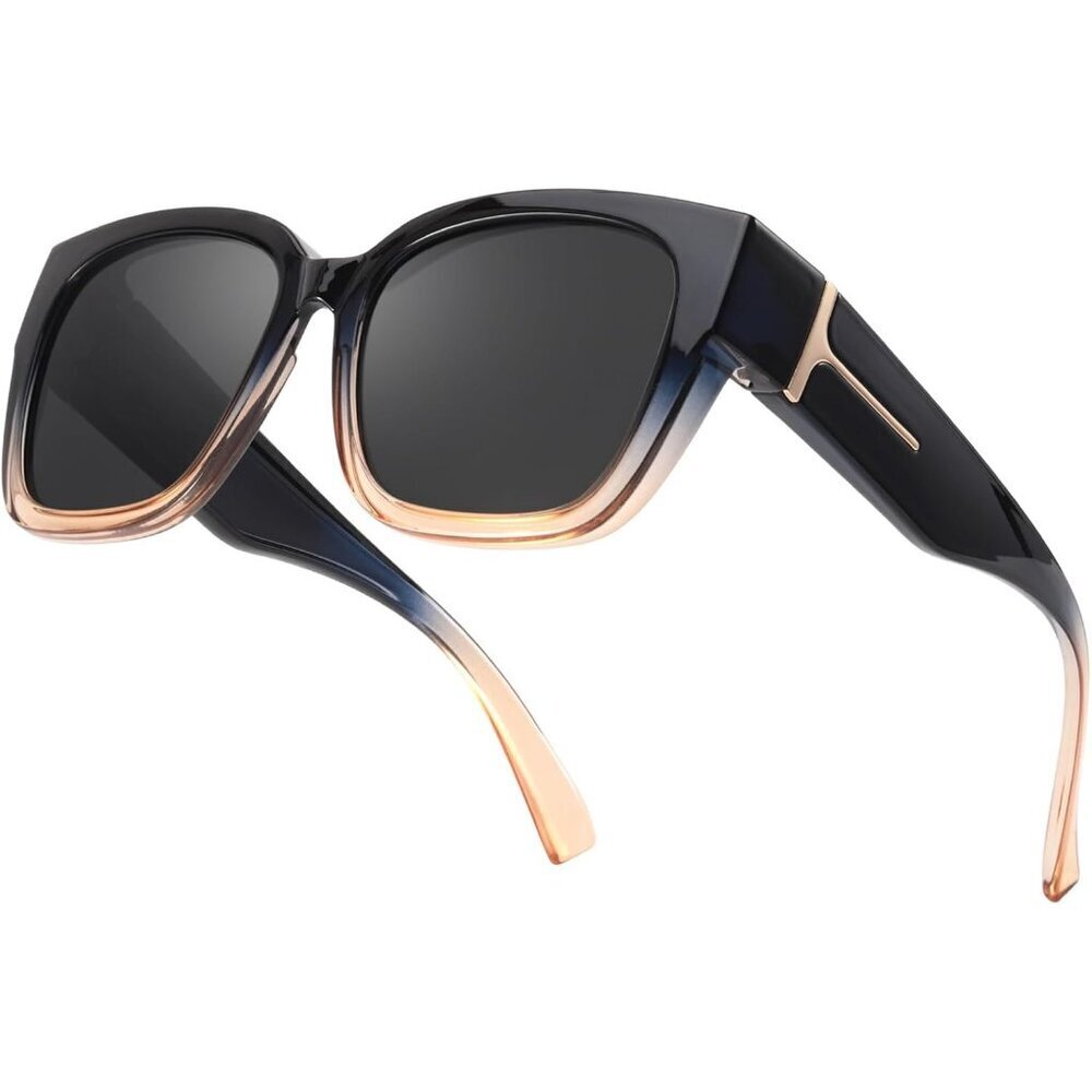 Women's A01-bluetea Oversized Square Fexible Stylish Polarized Sunglasses